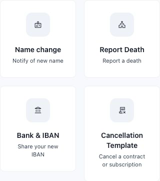 Excerpt of the actual Connect PD screen for choosing a personal data change.